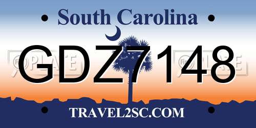 GDZ7148 South Carolina License Plate