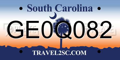 GE0Q082 South Carolina License Plate