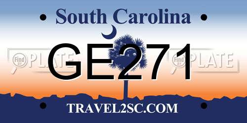 GE271 South Carolina License Plate