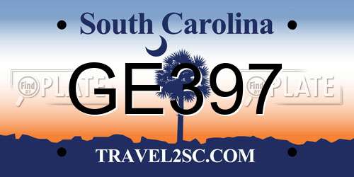 GE397 South Carolina License Plate