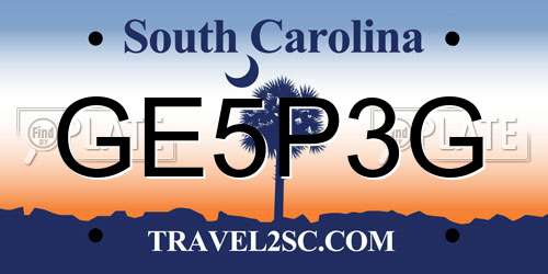 GE5P3G South Carolina License Plate