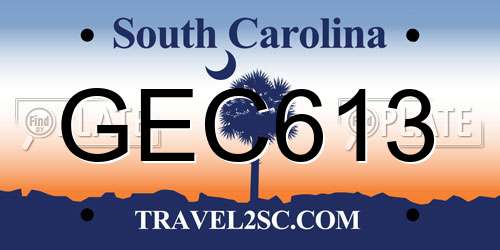 GEC613 South Carolina License Plate