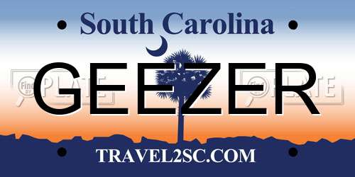 GEEZER South Carolina License Plate