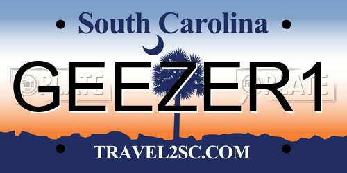 GEEZER1 South Carolina License Plate