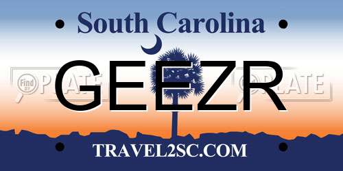 GEEZR South Carolina License Plate