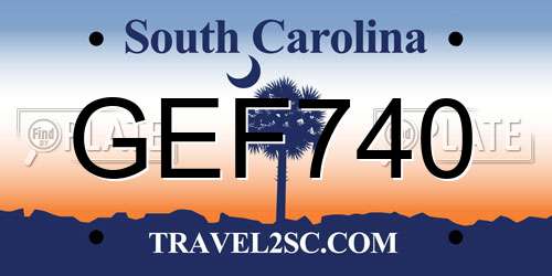 GEF740 South Carolina License Plate