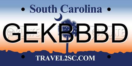 GEKBBBD South Carolina License Plate