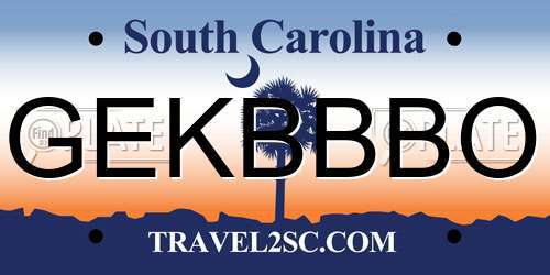 GEKBBBO South Carolina License Plate