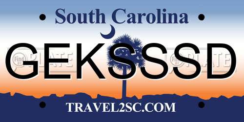 GEKSSSD South Carolina License Plate