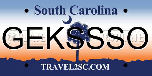 GEKSSSO South Carolina License Plate