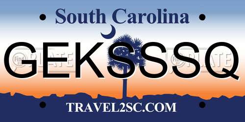 GEKSSSQ South Carolina License Plate