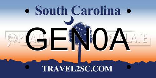 GEN0A South Carolina License Plate