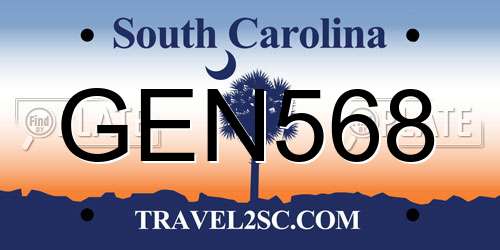 GEN568 South Carolina License Plate