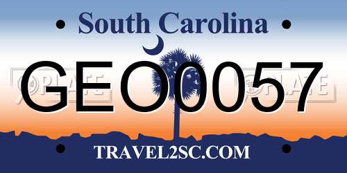 GEO0057 South Carolina License Plate