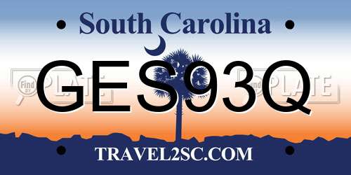 GES93Q South Carolina License Plate