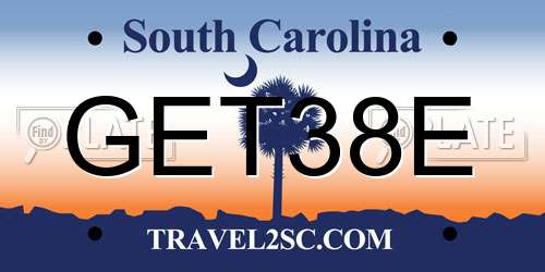 GET38E South Carolina License Plate