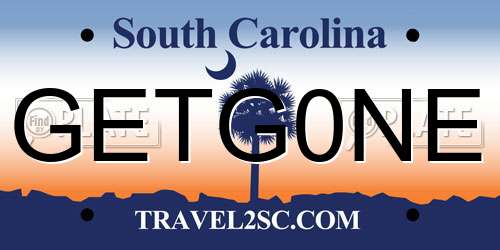 GETG0NE South Carolina License Plate