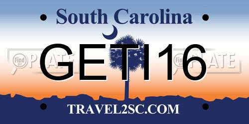 GETI16 South Carolina License Plate