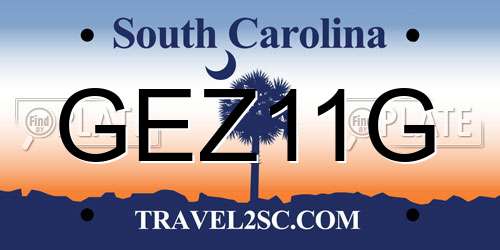 GEZ11G South Carolina License Plate