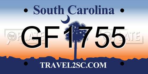 GF1755 South Carolina License Plate