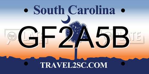 GF2A5B South Carolina License Plate