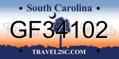 GF34102 South Carolina License Plate