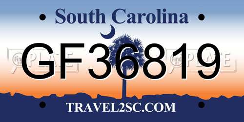 GF36819 South Carolina License Plate