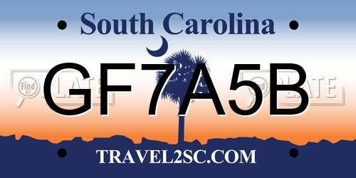 GF7A5B South Carolina License Plate