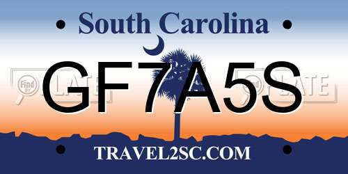GF7A5S South Carolina License Plate