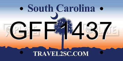 GFF1437 South Carolina License Plate