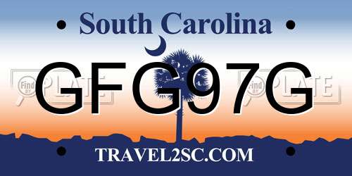 GFG97G South Carolina License Plate