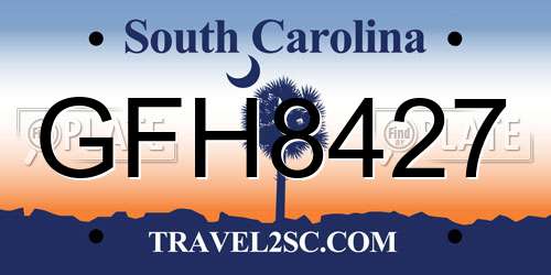 GFH8427 South Carolina License Plate