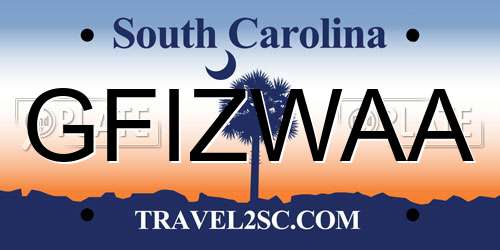GFIZWAA South Carolina License Plate