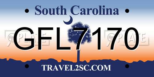 GFL7170 South Carolina License Plate