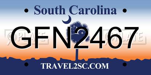 GFN2467 South Carolina License Plate