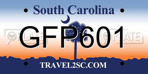 GFP601 South Carolina License Plate