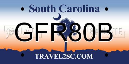 GFR80B South Carolina License Plate