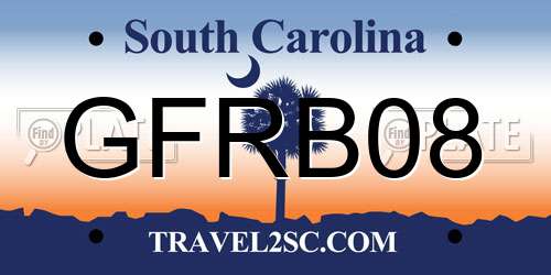 GFRB08 South Carolina License Plate
