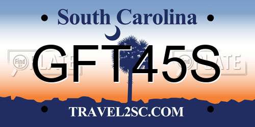 GFT45S South Carolina License Plate