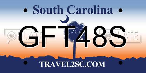 GFT48S South Carolina License Plate