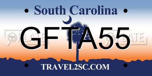 GFTA55 South Carolina License Plate