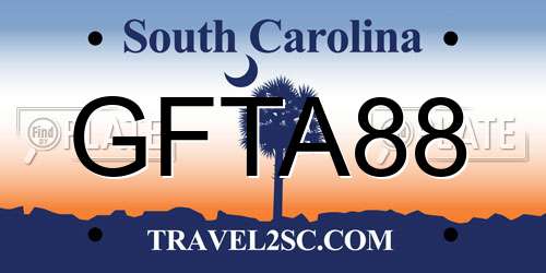 GFTA88 South Carolina License Plate