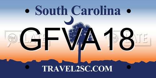 GFVA18 South Carolina License Plate