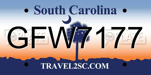 GFW7177 South Carolina License Plate