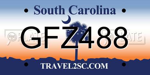 GFZ488 South Carolina License Plate