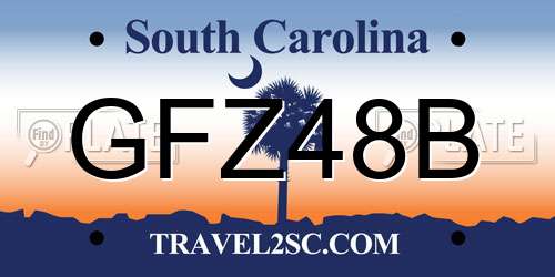 GFZ48B South Carolina License Plate