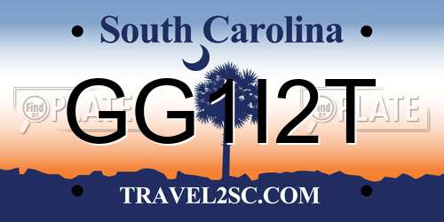 GG1I2T South Carolina License Plate