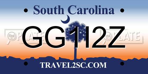 GG1I2Z South Carolina License Plate