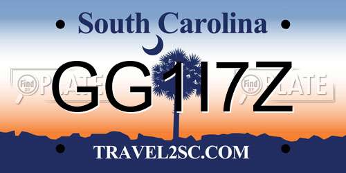 GG1I7Z South Carolina License Plate