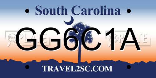 GG6C1A South Carolina License Plate